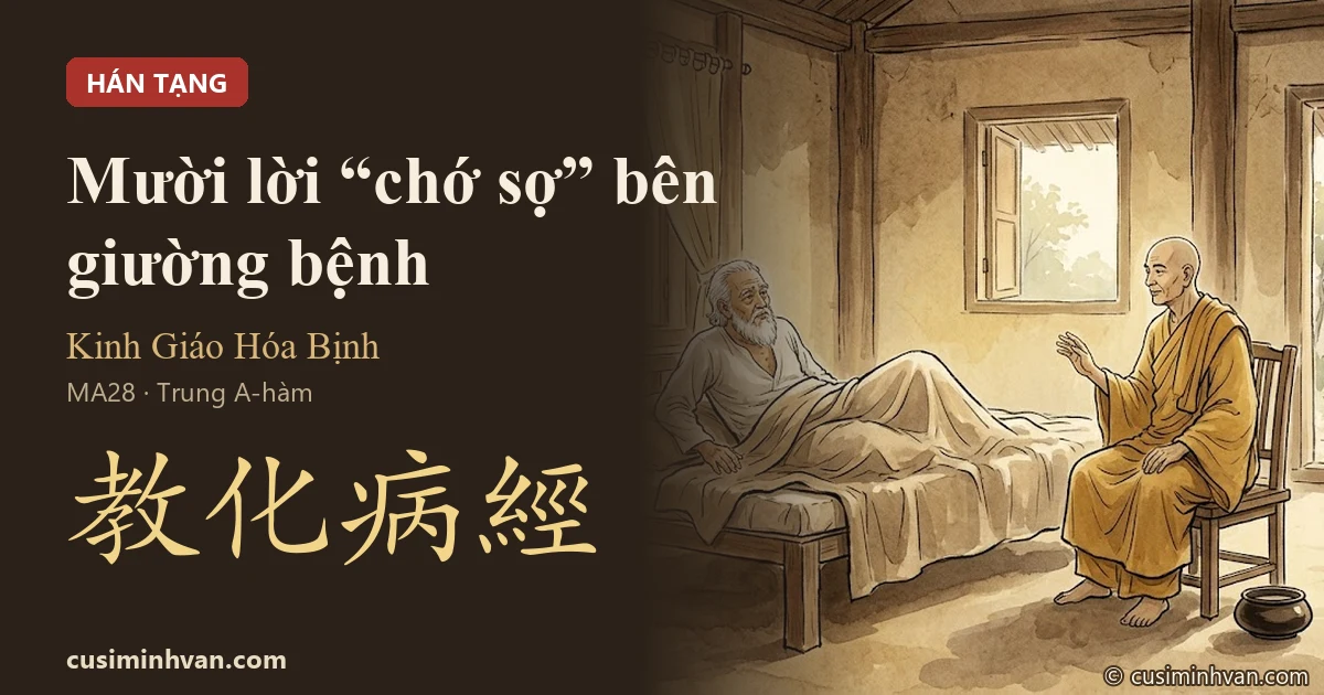 Tôn giả Xá-lợi-phất ngồi bên giường bệnh của Trưởng giả Cấp Cô Độc — Kinh Giáo Hóa Bịnh, Trung A-hàm 28