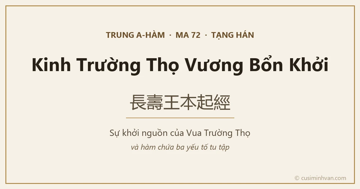 MA72 — Kinh Trường Thọ Vương Bổn Khởi (長壽王本起經)