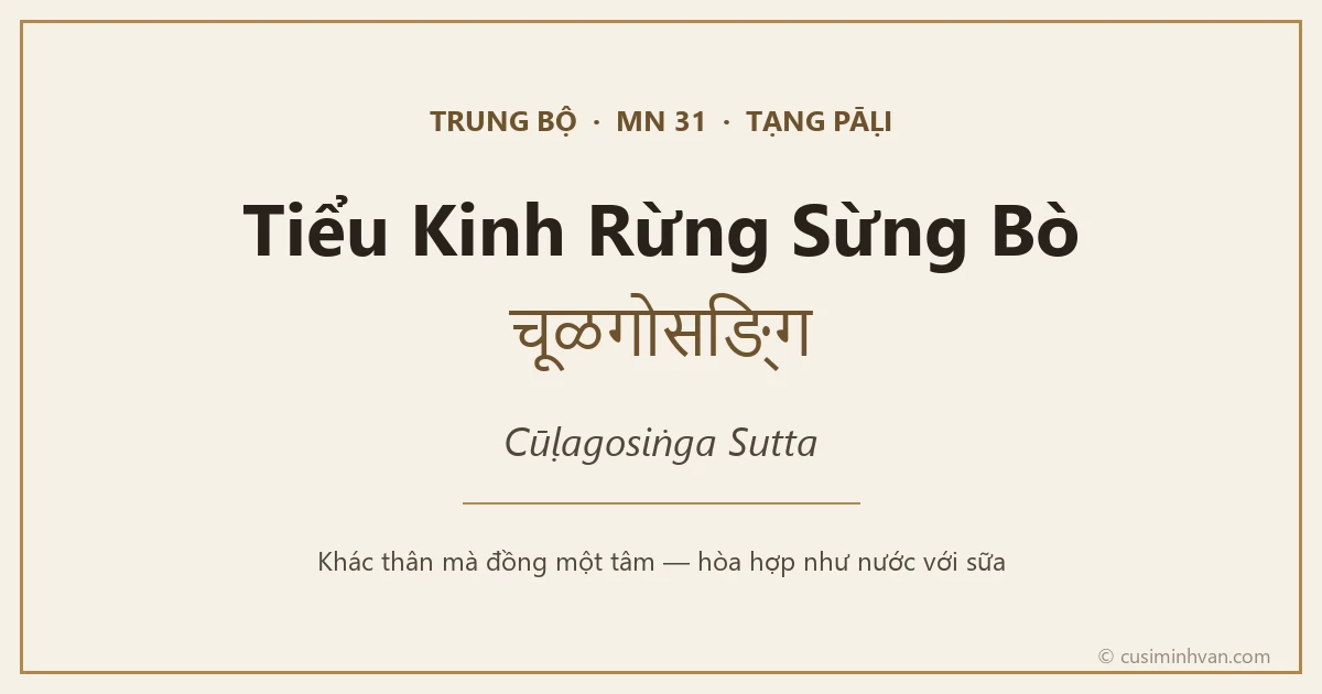 Tiểu Kinh Rừng Sừng Bò — ba Tôn giả sống hòa hợp như nước với sữa