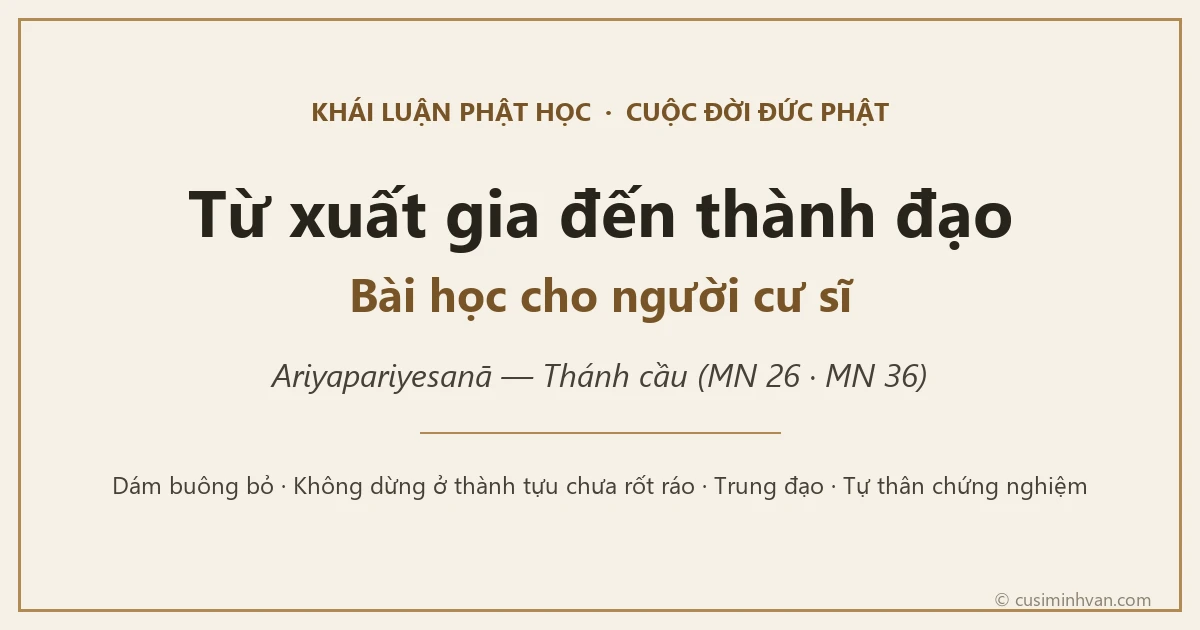 Từ xuất gia đến thành đạo — bài học cho người cư sĩ (Thánh cầu, MN 26 · MN 36)